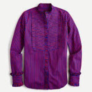 J. Crew Ruffle-trim Tuxedo Shirt-NWT-Medium